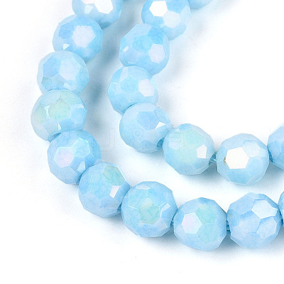 Anti-Tarnish Electroplate Glass Beads Strands X-EGLA-T021-6mm-15-01-1