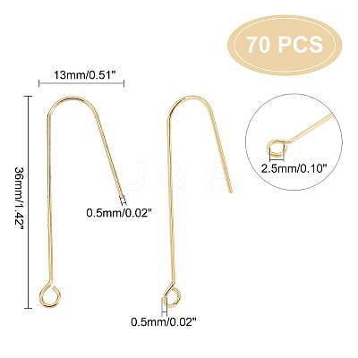 70Pcs Brass Earring Hooks KK-DC0001-14-1