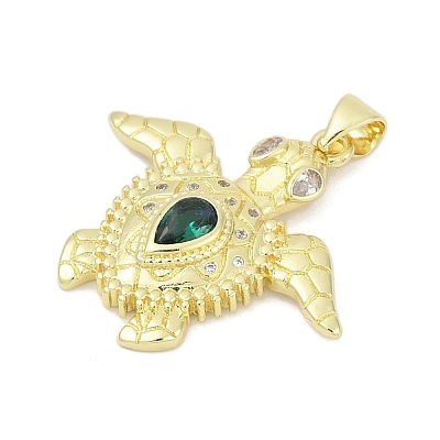 Brass Micro Pave Cubic Zirconia Pendants KK-D317-138G-1