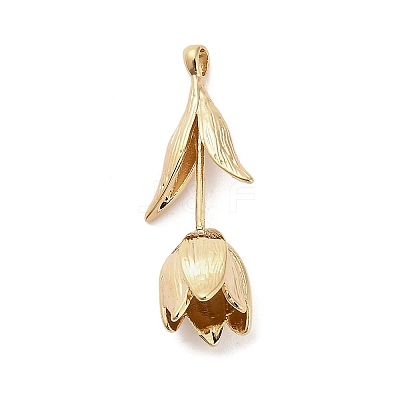 Three-Dimensional Flower Brass Pendants KK-V006-02G-04-1
