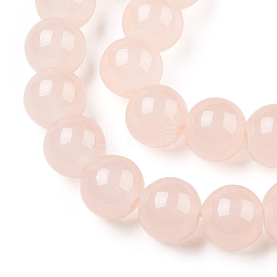 Baking Paint Imitation Jade Glass Round Bead Strands DGLA-Q021-8mm-42-A-1