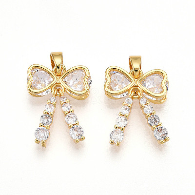 Brass Micro Pave Cubic Zirconia Pendants KK-N257-26A-G-1