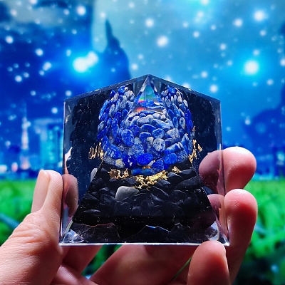 Orgonite Pyramid Resin Display Decorations TREE-PW0001-63B-1