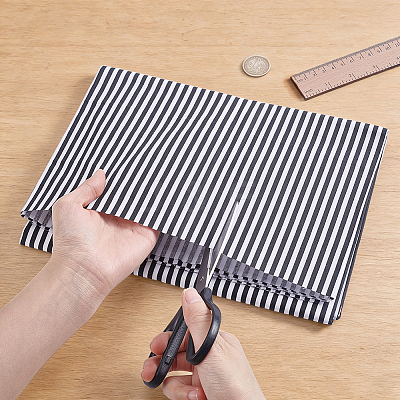 Stripe Cotton Fabric DIY-WH0671-390C-1