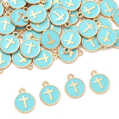 60Pcs Alloy Enamel Pendants ENAM-YW0008-02G-1