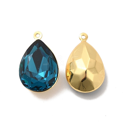 Real 18K Gold Plated Brass with Glass Pendants KK-177-22G-1