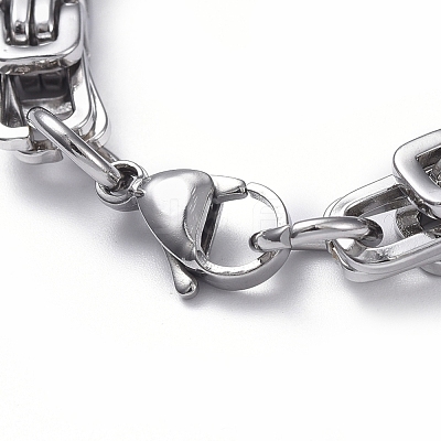 Tarnish Resistant Unisex 201 Stainless Steel Byzantine Chain Bracelets BJEW-L637-34C-P-1