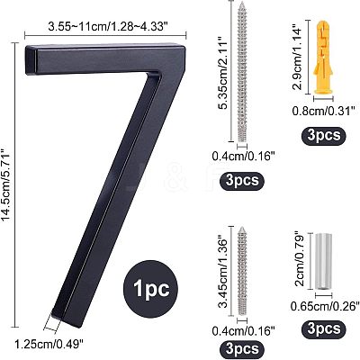 Zinc Alloy House Number FIND-WH0064-99-7-1