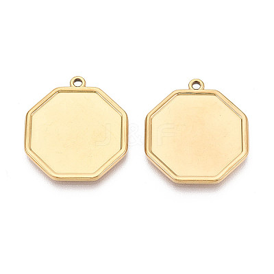 304 Stainless Steel Pendant Cabochon Settings STAS-N108-71G-1