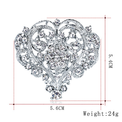 Crystal Rhinestone Heart Lapel Pin HEAR-PW0001-053-1