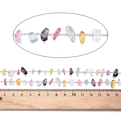Handmade Translucent Natural Gemstone Beads Chains CHS-T006-14P-1