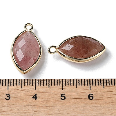Natural Strawberry Quartz Pendants G-B009-01G-Z-1