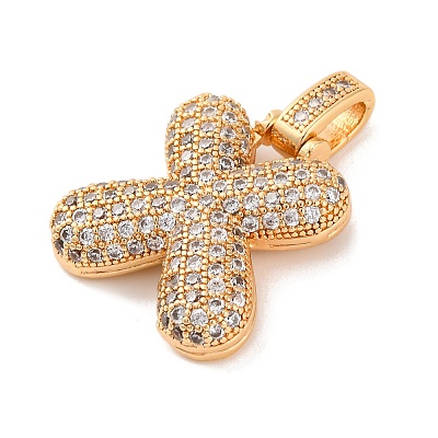 Brass Micro Pave Cubic Zirconia Pendants KK-C076-29X-G01-1