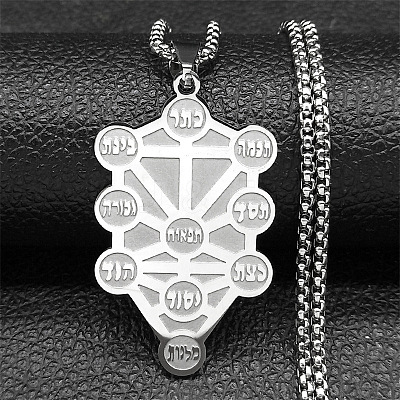 304 Stainless Steel Spiritual Tree of Life Pendant Necklaces FS-WGDE3A4-01-1