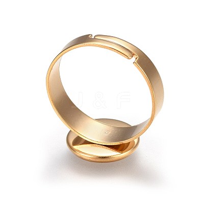 Adjustable 201 Stainless Steel Finger Rings Components X-STAS-G187-01G-10mm-1