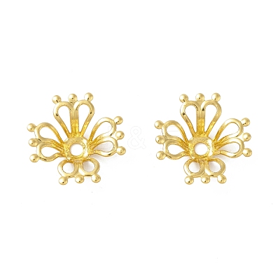 Rack Plating Brass Bead Caps KK-B053-25G-1