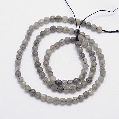 Faceted Round Natural Labradorite Bead Strands LS-G-I156-03-4mm-1
