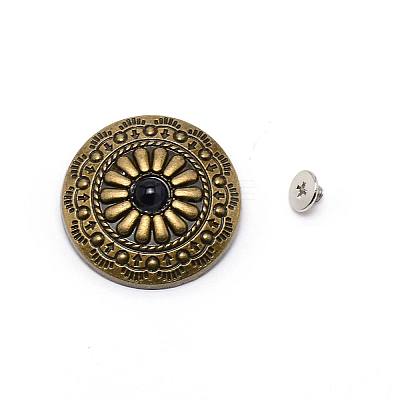 1-Hole Alloy & Turquoise Decorative Rivets LS-PALLOY-WH0092-09J-AB-1