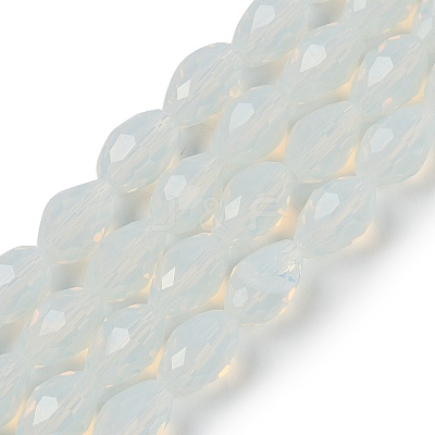 Electroplate Imitation Jade Glass Beads Strands EGLA-N013-J8mm-D02-1