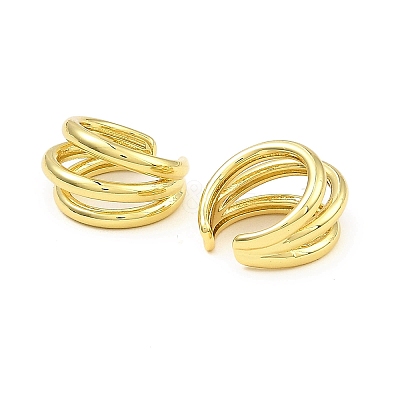 Rack Plating Brass Triple Layer Cuff Earrings EJEW-D069-04G-1