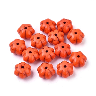 Autumn Theme Dyed Synthetic Turquoise Beads X-G-M148-02-A-1