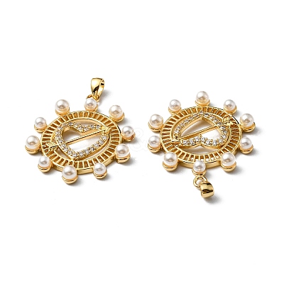 Plastic Imitation Pearl Pendants KK-P235-07G-1