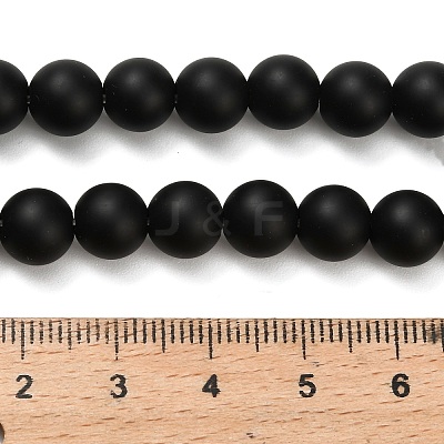 Natural Black Onyx(Dyed & Heated) Beads Strands G-Z024-01B-01-1