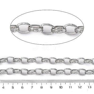 304 Stainless Steel Textured Rolo Chains STAS-P386-08P-1