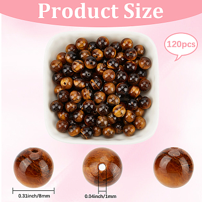 120Pcs Natural Tiger Eye Beads G-PA0001-05B-1