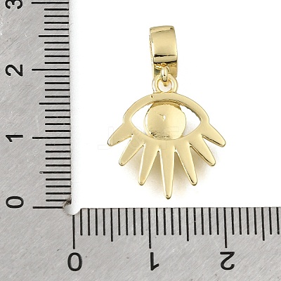 Brass Micro Pave Clear Cubic Zirconia Pendants KK-C263-22J-G-1