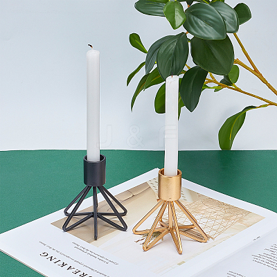 2Pcs 2 Colors Iron Candle Holder AJEW-GF0002-62-1