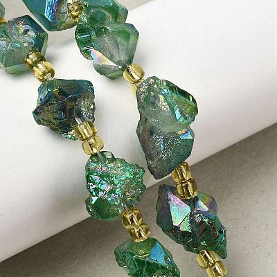 Electroplated Raw Rough Natural Amethyst Beads Strands G-Z131-J02-07-1
