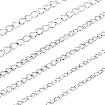 3M 3 Styles 304 Stainless Steel Curb Chains CHS-TA0001-54-1