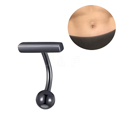 304 Stainless Steel T-Shaped Curved Barbell AJEW-G041-04EB-1