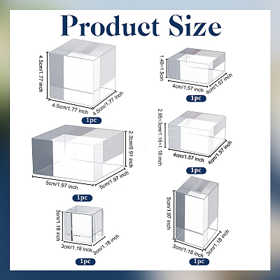 6Pcs 6 Styles Acrylic Jewelry Display Bases ODIS-OC0001-90-1