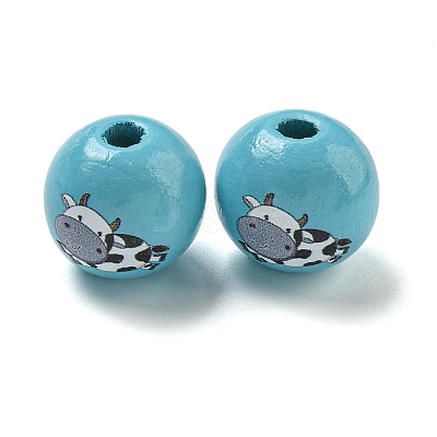 Natural Wood European Beads WOOD-F014-01B-1
