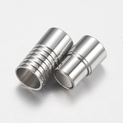 Tarnish Resistant 304 Stainless Steel Magnetic Clasps with Glue-in Ends STAS-F149-04P-A-1