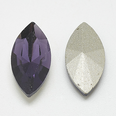 Pointed Back Glass Rhinestone Cabochons RGLA-T083-6x12mm-16-1