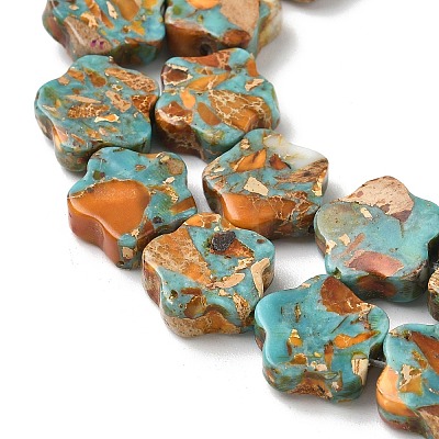 Dyed Synthetic Imperial Jasper Beads Strands G-D337-14mm-B03-1