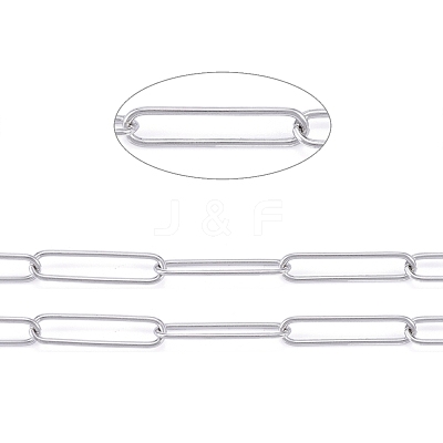 Tarnish Resistant 304 Stainless Steel Paperclip Chains CHS-F011-03A-P-1