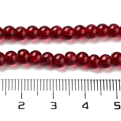 1 Strand Transparent Crackle Glass Round Beads Strands X-CCG-Q001-4mm-18-1