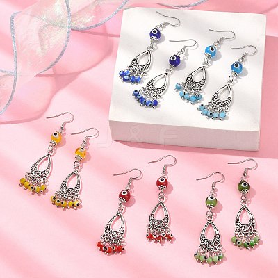Alloy Teardrop Chandelier Earrings EJEW-JE05382-1
