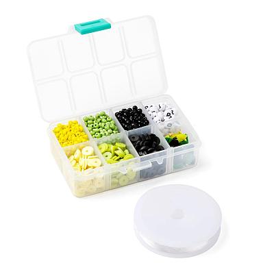 3 Colors 1155Pcs DIY Ghana Jamaican Theme Stretch Bracelets Making Kits DIY-LS0001-22C-1