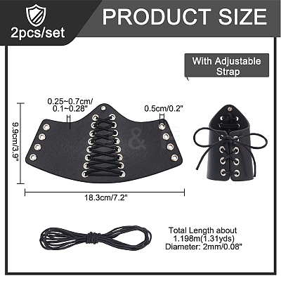 Adjustable PU Leather Cord Bracelet with Wax Cotton Cords AJEW-WH0248-457B-1