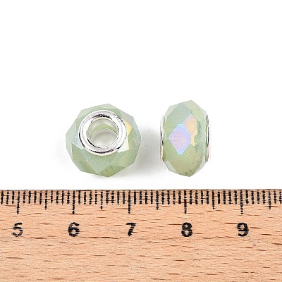 Imitation Jade Glass European Beads GPDL-N004-B14mm-A02-1