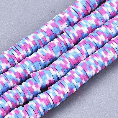 Handmade Polymer Clay Beads Strands X-CLAY-R091-8mm-01-1