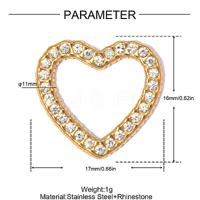 304 Stainless Steel with Crystal Rhinestone Pendants RB-OY001-14G-01-1