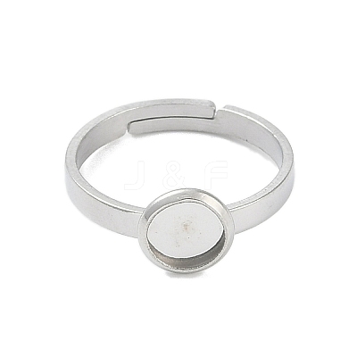 Non-Tarnish 304 Stainless Steel Adjustable Ring Components X-STAS-Z064-07P-01-1
