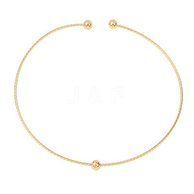 201 Stainless Steel Wire Cuff Choker Necklace NJEW-Z098-01G-1
