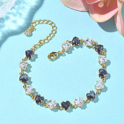 Brass Link Chain Bracelets BJEW-D378-05G-1